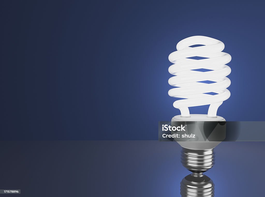 Lâmpada de luz fluorescente - Foto de stock de Lâmpada de poupança de energia royalty-free