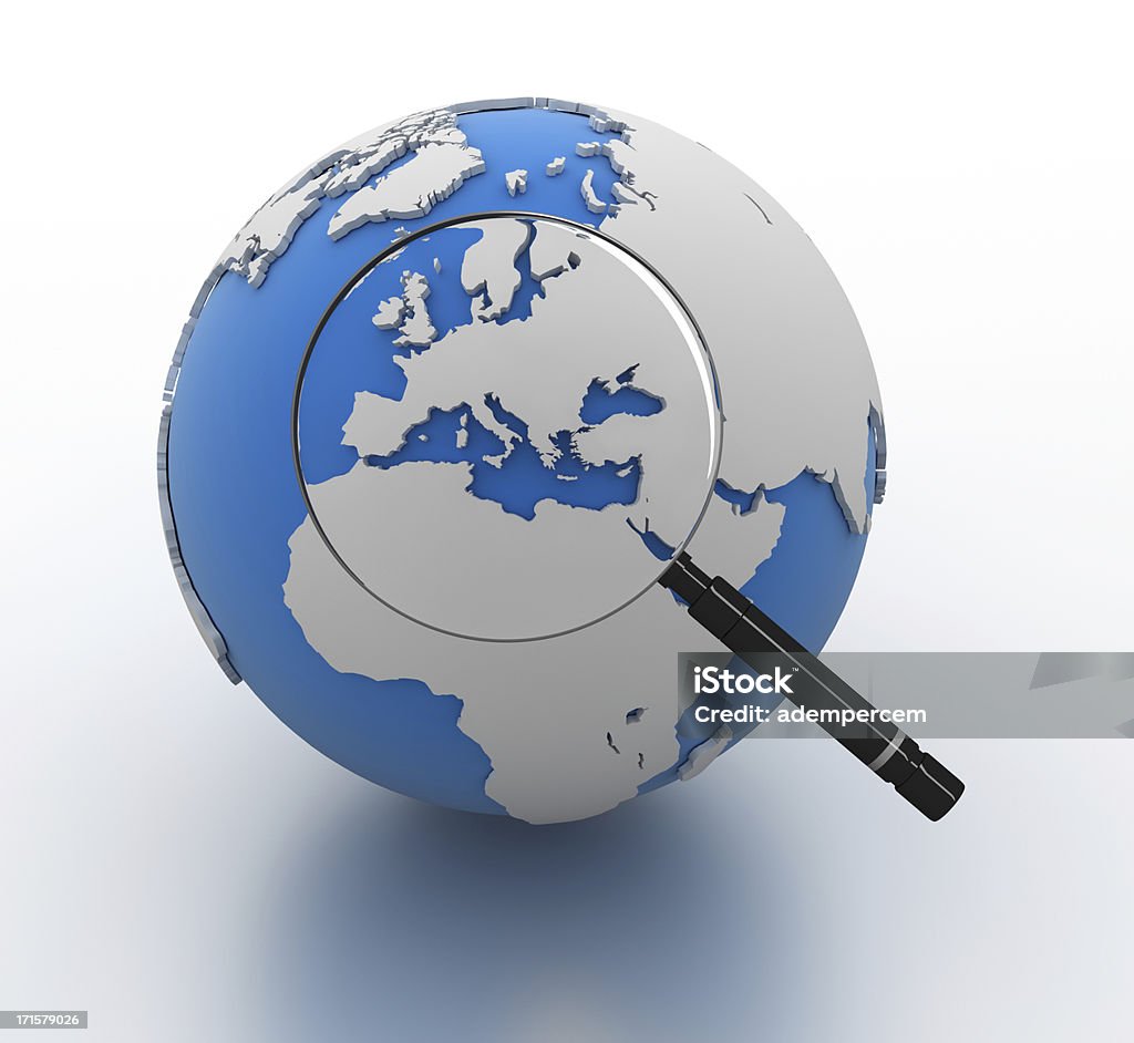 Увеличит�ельное стекло на глобус - Стоковые фото Северная Америка роялти-фри