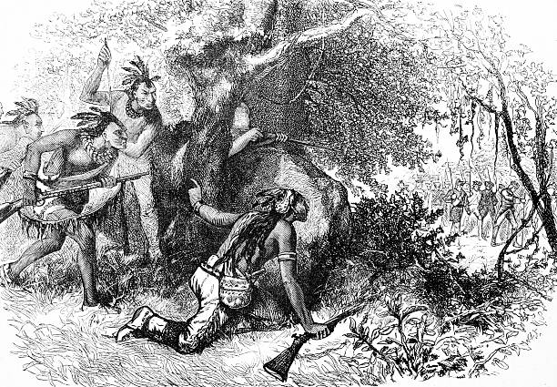treachery z cherokees grawerunek - cherokee stock illustrations