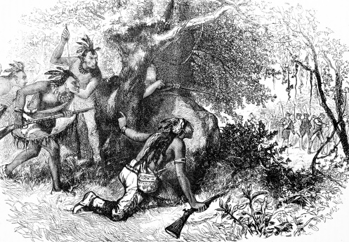 Treachery of the Cherokees Engraving from 1874
