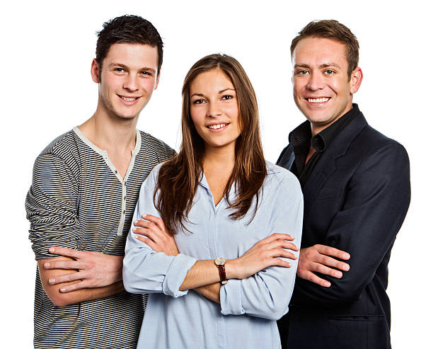 istock Three good-looking young adults smiling with folded arms 171579300
