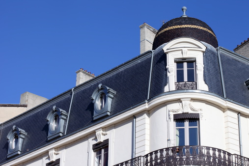 Typical Haussman building in Paris, France.