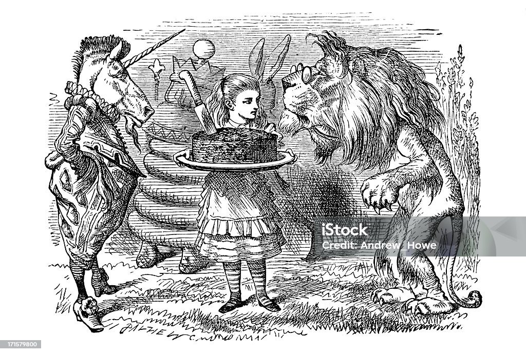 Alice - Through The Looking Glass Through The Looking Glass And What Alice Found ThereIllustration by Sir John Tenniel (28 February 1820 aa 25 February 1914)19th Century Illustration Alice in Wonderland - Fictional Character stock illustration
