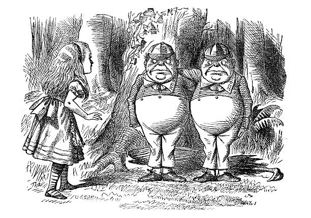 Alice - Through The Looking Glass Through The Looking Glass And What Alice Found ThereIllustration by Sir John Tenniel (28 February 1820 aa 25 February 1914)19th Century Illustration john tenniel stock illustrations