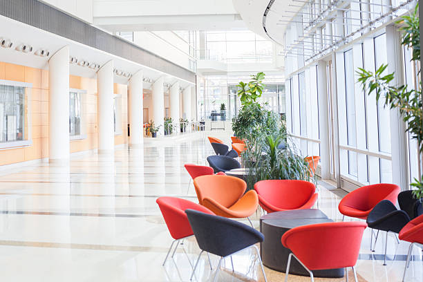 istock Modern office lobby with colorful seats 171580510