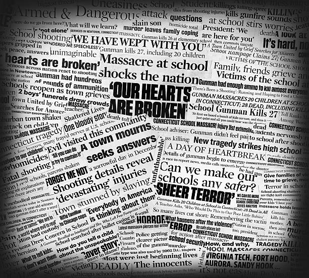 istock Newtown school massacre newspaper collage 171580612