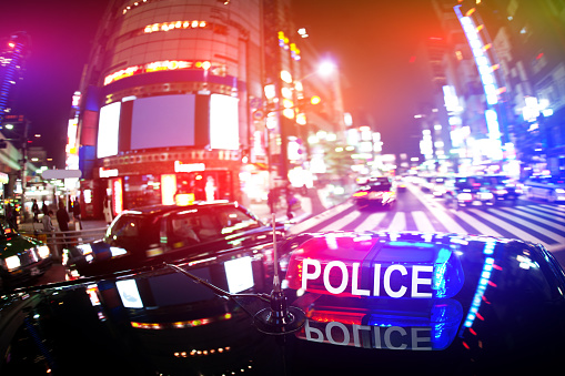 New York, USA - September 14, 2023: NYPD car in lower Manhattan