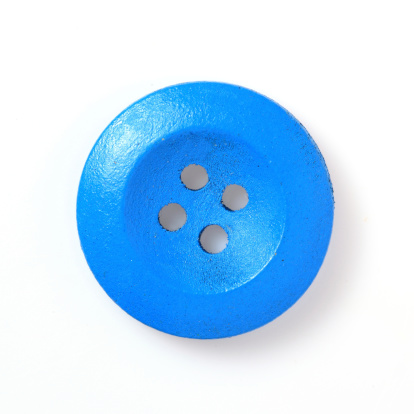 Blue plate on white background top view.