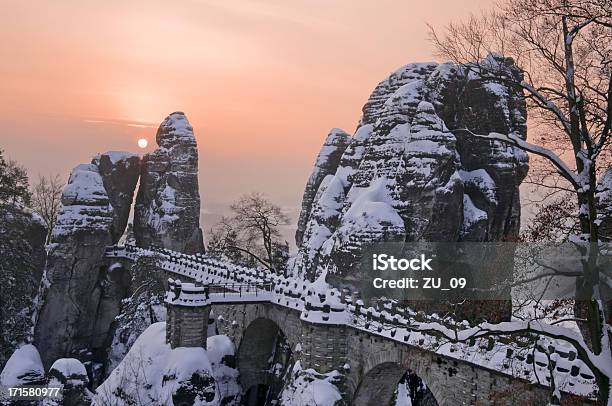 Basteibrücke Im Winter Sächsische Schweiz Stockfoto und mehr Bilder von Basteibrücke - Basteibrücke, Winter, Sächsische Schweiz