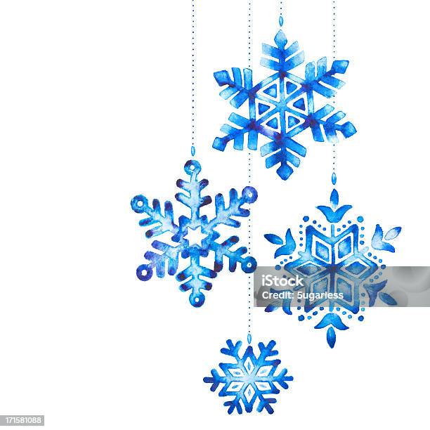 Watercolor Snowflakes Stock Illustration - Download Image Now - Watercolor Painting, Watercolor Paints, Christmas