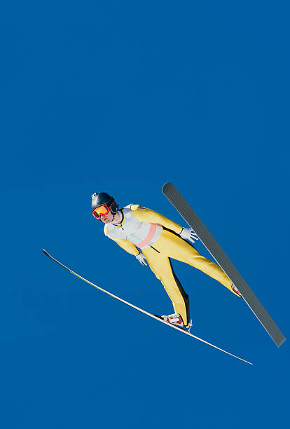 istock Ski jumper in mid-air equipped with camera 171581328