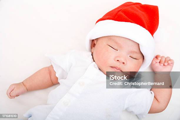 Baby Boy With Santas Hat Stock Photo - Download Image Now - 0-1 Months, 2-5 Months, Asian and Indian Ethnicities