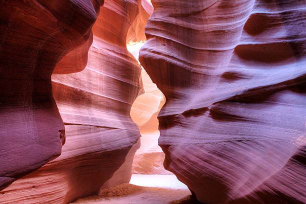 Upper Antelope Canyon Colourful sandstone and light, in a slot canyon (the upper Antelope Canyon) , Page, Arizona, USA upper antelope canyon stock pictures, royalty-free photos & images