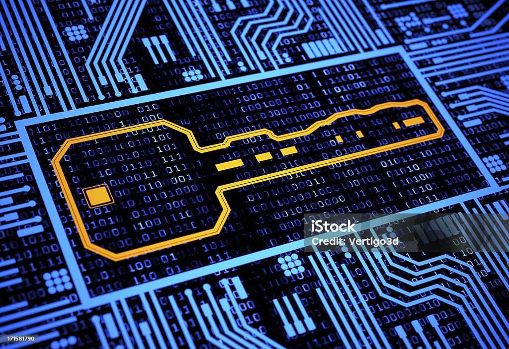 Digital security key  Digitally Generated Image Stock Photo