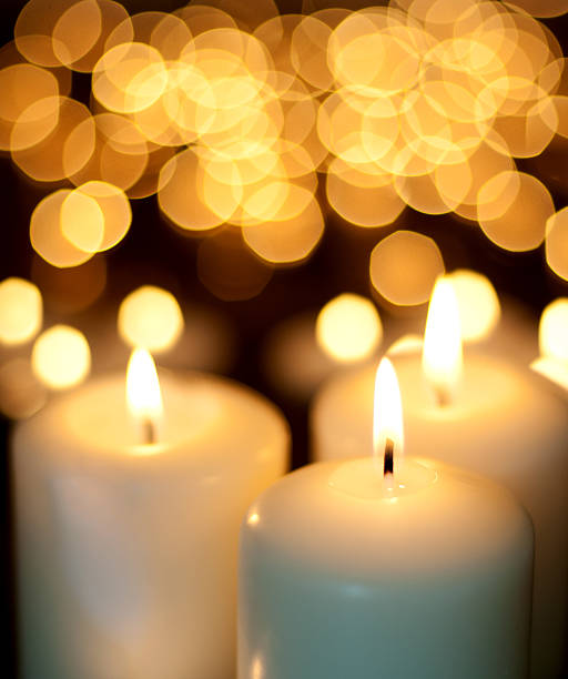 istock Candles and Christmas lights 171581929
