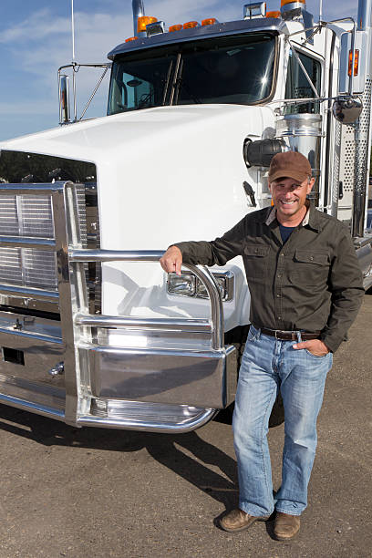 motorista de caminhão - semi truck driver pride white - fotografias e filmes do acervo