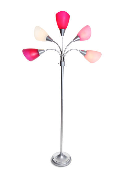 Colorful Floor Lamp Colorful, contemporary floor lamp isolated on white with drop shadow. floor lamp stock pictures, royalty-free photos & images