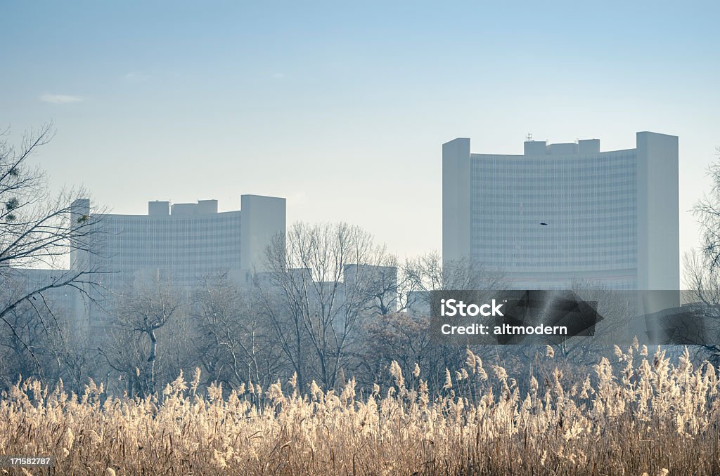 Vienna International Centre The Vienna International Centre in vienna/Austria early morning. The United Nations Office at Vienna (UNOV) was established on 1 January 1980 as the third United Nations Headquarters after New York and Geneva (and before Nairobi). It performs representation and liaison functions with permanent missions to the United Nations (Vienna), the host Government and intergovernmental and non-governmental organizations in Vienna. - Image is cross processed Vienna - Austria Stock Photo