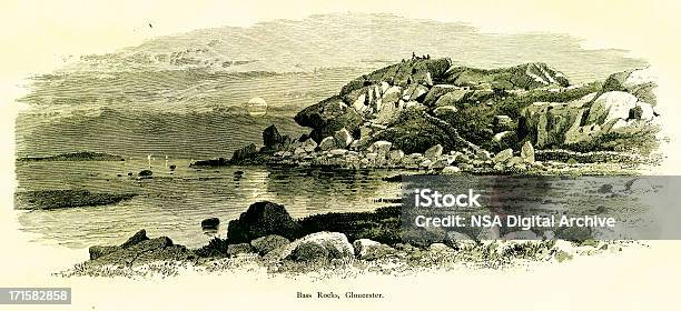 Vetores de Bass Rock Gloucester Massachusetts Construída 1872 Entalhes De Madeira e mais imagens de Gravação