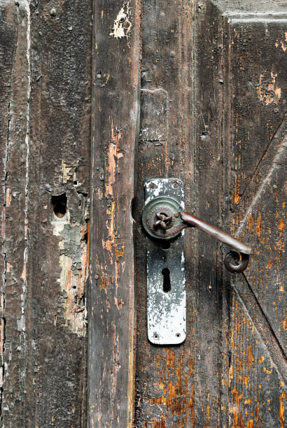 istock Old door made of wood 171582891
