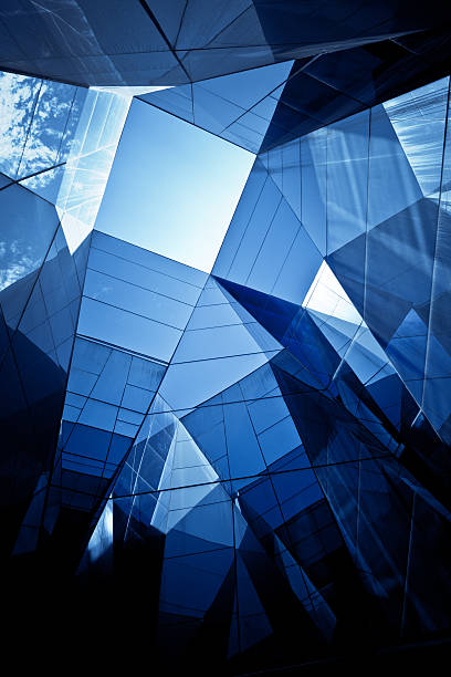 arquitetura moderna de vidro - vertical architecture imagens e fotografias de stock