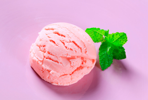 Scoop of pink icecream