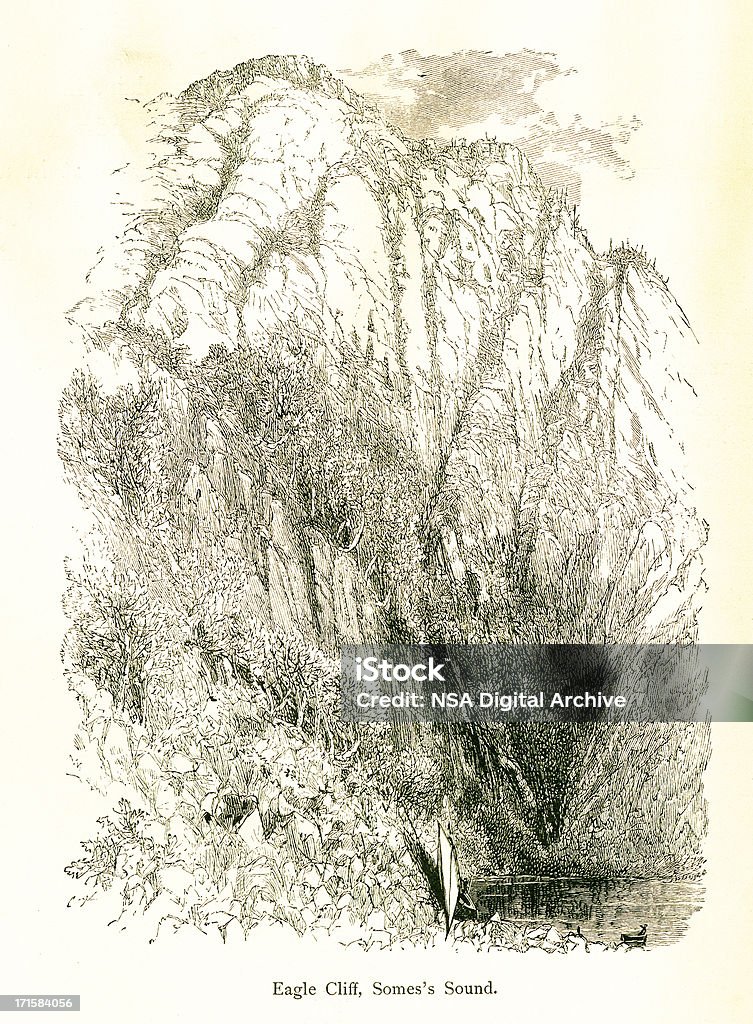 이글 절벽, 끼우개 사막, 매인 - 로열티 프리 19세기 스톡 일러스트