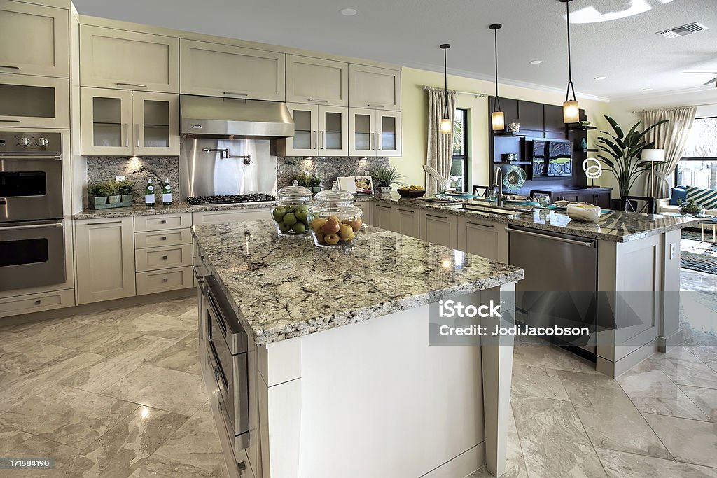 Nowoczesne kuchenne Wnętrze domu - Zbiór zdjęć royalty-free (Granit)