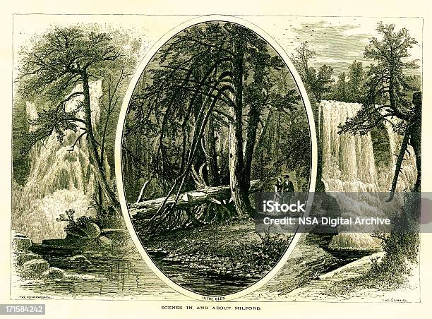 Scenes On The Delaware River Stock Illustration - Download Image Now - Pennsylvania, Appalachian Mountains, 19th Century