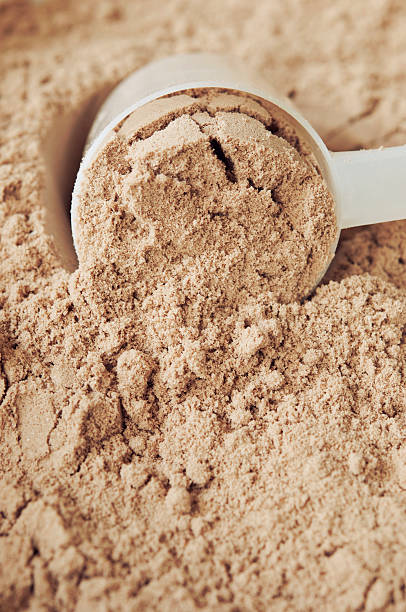 Chocolate Protein Powder Chocolate Protein Powder protein stock pictures, royalty-free photos & images