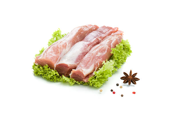 fresca carne de cerdo - veal meat raw steak fotografías e imágenes de stock