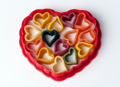 colorful heart-shaped pastaMORE >>>