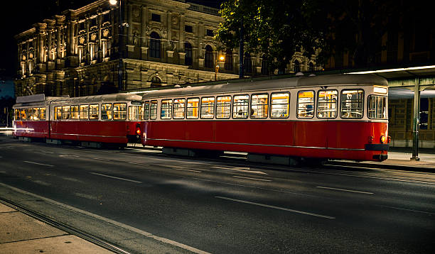 istock Waiting tram at night. Vienna, Austria 171584826