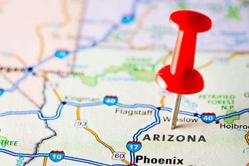 USA states on map: Arizona