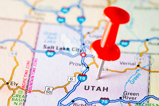 USA states on map: Utah