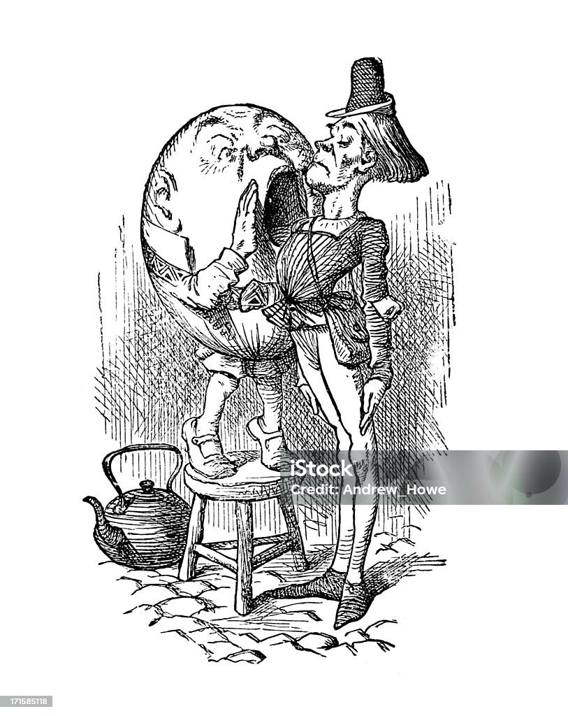 Alice-au Looking Glass - Illustration de Humpty Dumpty libre de droits