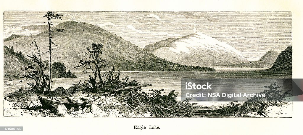 Eagle Lake, Mount Desert, Maine-Historic American ilustraciones - Ilustración de stock de Siglo XIX libre de derechos