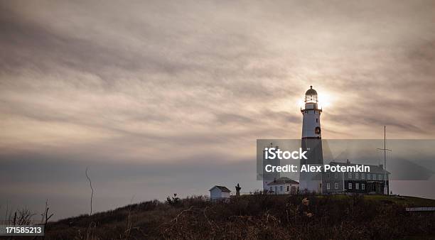 Lighthouse At Montauk Point Long Islans Stock Photo - Download Image Now - Lighthouse, Montauk Point, The Hamptons