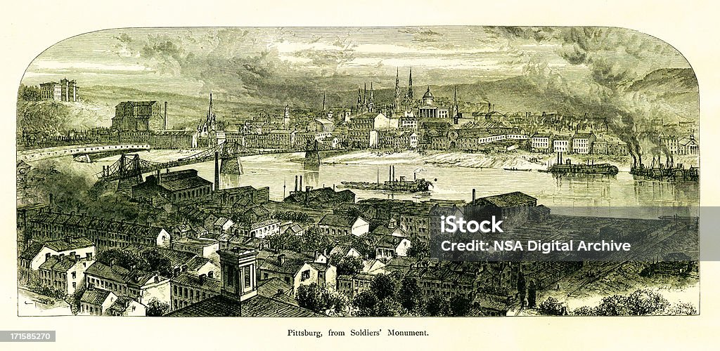 Pittsburgh, Pennsylvania/storico illustrazioni americano - Illustrazione stock royalty-free di Pittsburgh