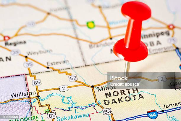 米国の状態マップをノースダコタ - ノースダコタ州のストックフォトや画像を多数ご用意 - ノースダコタ州, 地図, 観光