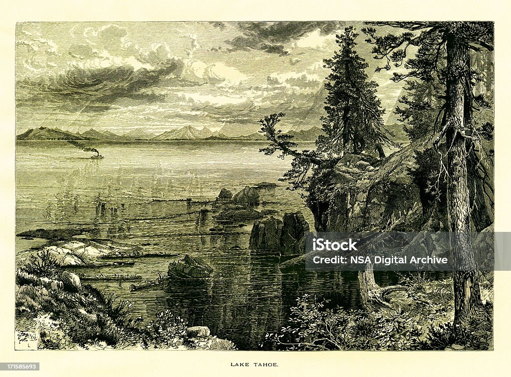 Lake Tahoe, EUA/histórico American ilustrações - Ilustração de Lago Tahoe royalty-free