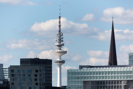 Heinrich Herz tower in Hamburg - television tower with restaurant.