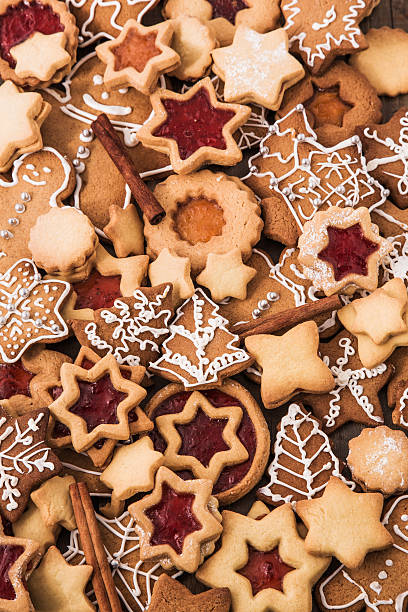 Decorated Holiday Christmas Cookies And Biscuits