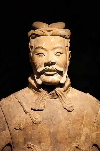 Terra Cotta Warrior Souvenirs after stain is applied in Xian. August 2013