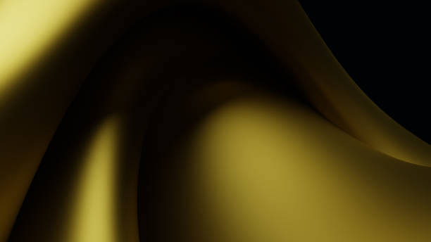 istock Abstract background template with distorted, flowing and twisting colorful yellow, gold geometry. 3D illustration, rendering 1715859066