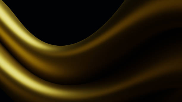 istock Abstract background template with distorted, flowing and twisting colorful yellow, gold geometry. 3D illustration, rendering 1715859350