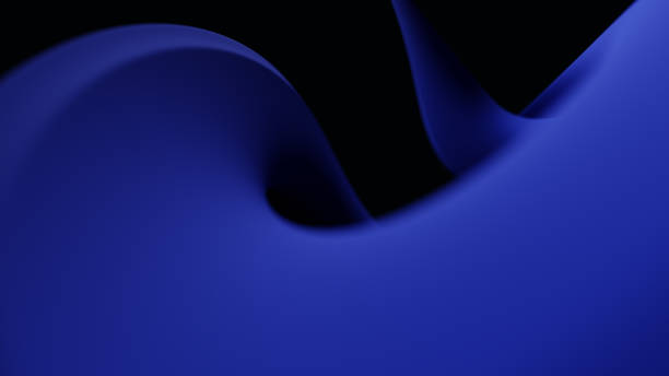 istock Abstract background template with distorted, flowing and twisting colorful blue geometry. 3D illustration, rendering 1715859606