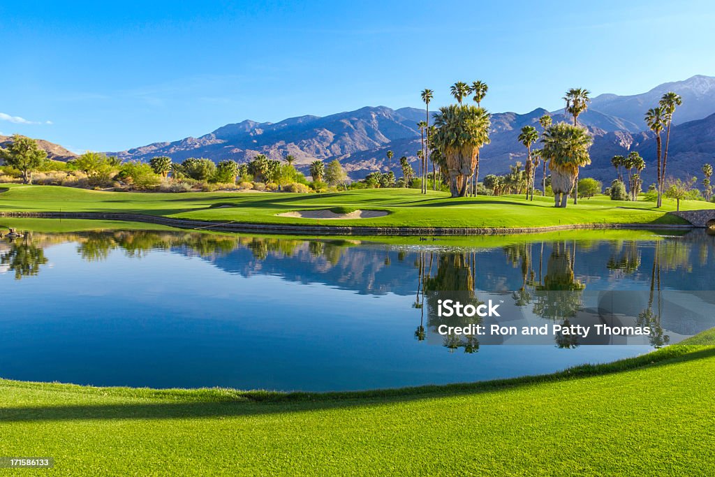 Pole golfowe w Palm Springs, California (P - Zbiór zdjęć royalty-free (Pole golfowe)