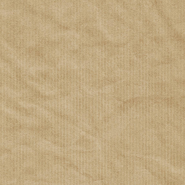 Hi-Res Recycled Striped Brown Kraft Wrapping Paper Crumpled Grunge Texture stock photo