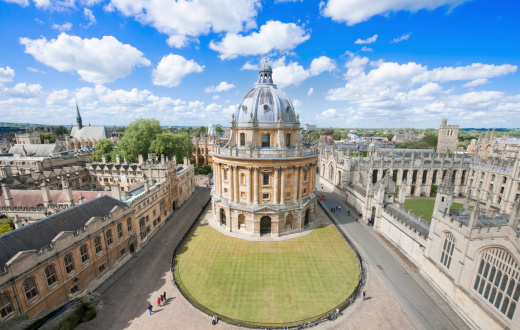 Panoramic Photo of Radcliffe Camera Building of Oxford University and Cityscape